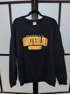 Jerzees Black University of Waterloo 'Dad' Crewneck Sweater - Size XL